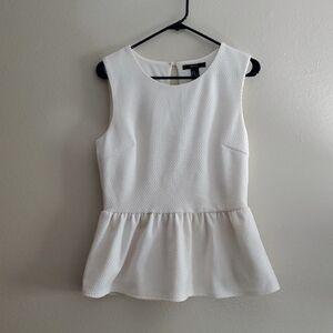 Forever 21 White Peplum Blouse